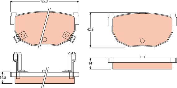 TRW GDB3052 - Комплект спирачно феродо, дискови спирачки vvparts.bg