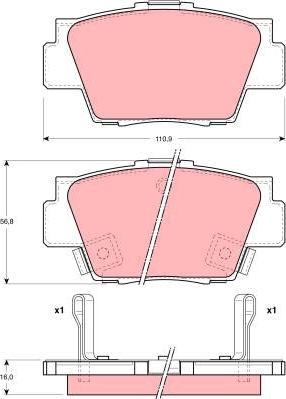 TRW GDB3039 - Комплект спирачно феродо, дискови спирачки vvparts.bg