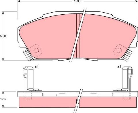 TRW GDB3034 - Комплект спирачно феродо, дискови спирачки vvparts.bg