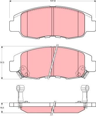 TRW GDB3144 - Комплект спирачно феродо, дискови спирачки vvparts.bg