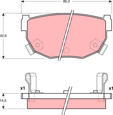 TRW GDB3143 - Комплект спирачно феродо, дискови спирачки vvparts.bg