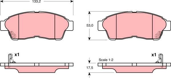 TRW GDB3147 - Комплект спирачно феродо, дискови спирачки vvparts.bg