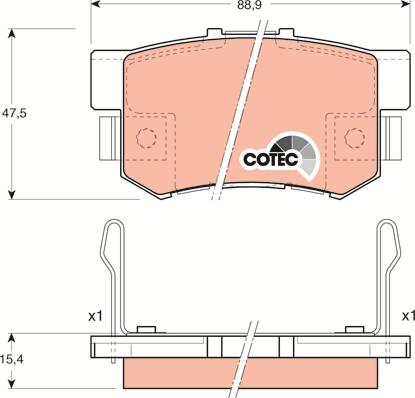 G.U.D. GBP032522 - Комплект спирачно феродо, дискови спирачки vvparts.bg