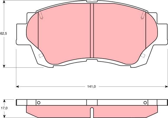 TRW GDB3155 - Комплект спирачно феродо, дискови спирачки vvparts.bg