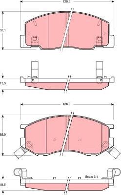 TRW GDB3157 - Комплект спирачно феродо, дискови спирачки vvparts.bg