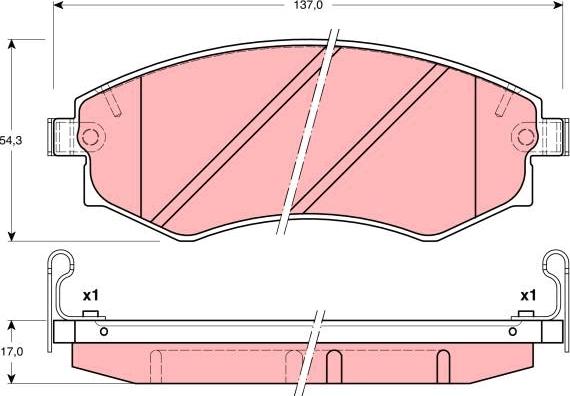 TRW GDB3169 - Комплект спирачно феродо, дискови спирачки vvparts.bg