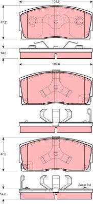 TRW GDB3166 - Комплект спирачно феродо, дискови спирачки vvparts.bg