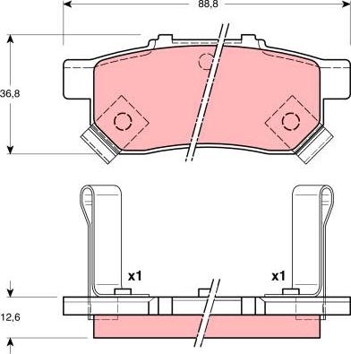 TRW GDB3160 - Комплект спирачно феродо, дискови спирачки vvparts.bg