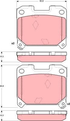 TRW GDB3105 - Комплект спирачно феродо, дискови спирачки vvparts.bg