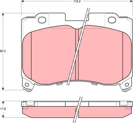 TRW GDB3106 - Комплект спирачно феродо, дискови спирачки vvparts.bg