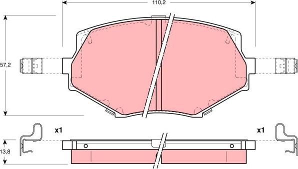 TRW GDB3103DT - Комплект спирачно феродо, дискови спирачки vvparts.bg