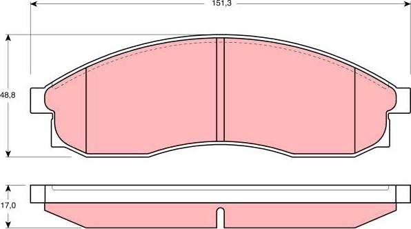 TRW GDB3107 - Комплект спирачно феродо, дискови спирачки vvparts.bg