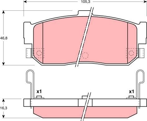 TRW GDB3111 - Комплект спирачно феродо, дискови спирачки vvparts.bg