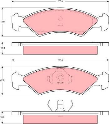 TRW GDB311 - Комплект спирачно феродо, дискови спирачки vvparts.bg