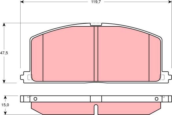 TRW GDB3184 - Комплект спирачно феродо, дискови спирачки vvparts.bg