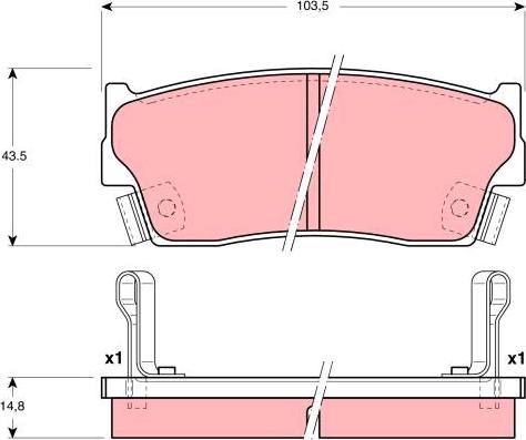 TRW GDB3183 - Комплект спирачно феродо, дискови спирачки vvparts.bg