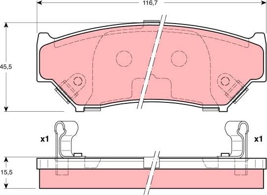 TRW GDB3182 - Комплект спирачно феродо, дискови спирачки vvparts.bg