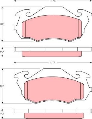 TRW GDB3136 - Комплект спирачно феродо, дискови спирачки vvparts.bg