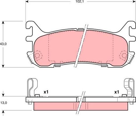 TRW GDB3129 - Комплект спирачно феродо, дискови спирачки vvparts.bg