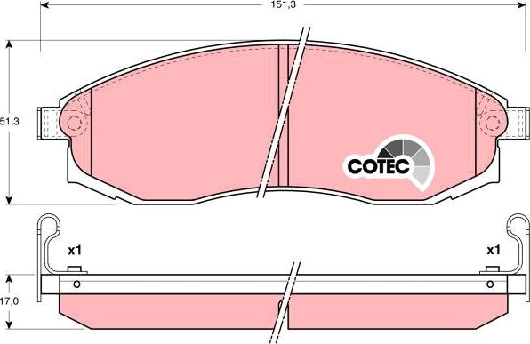 TRW GDB3124 - Комплект спирачно феродо, дискови спирачки vvparts.bg