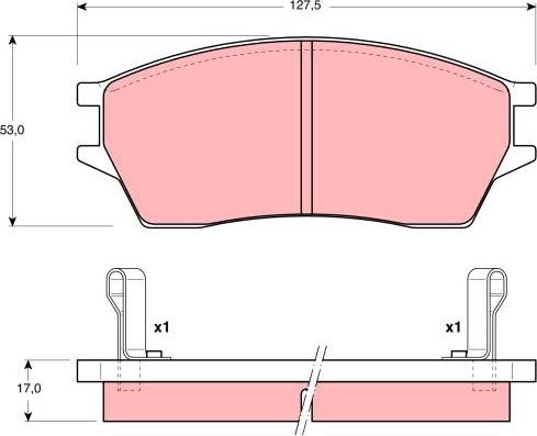 TRW GDB3128 - Комплект спирачно феродо, дискови спирачки vvparts.bg