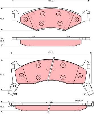 TRW GDB3123 - Комплект спирачно феродо, дискови спирачки vvparts.bg