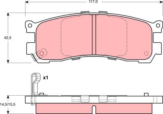 TRW GDB3179 - Комплект спирачно феродо, дискови спирачки vvparts.bg