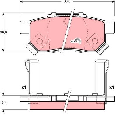 TRW GDB3174 - Комплект спирачно феродо, дискови спирачки vvparts.bg