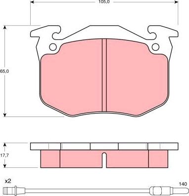 TRW GDB386 - Комплект спирачно феродо, дискови спирачки vvparts.bg