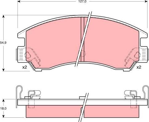 TRW GDB380 - Комплект спирачно феродо, дискови спирачки vvparts.bg