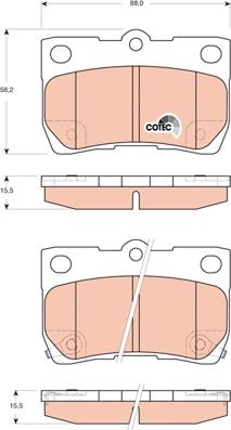 TRW GDB3399 - Комплект спирачно феродо, дискови спирачки vvparts.bg