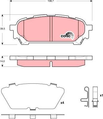 TRW GDB3395 - Комплект спирачно феродо, дискови спирачки vvparts.bg