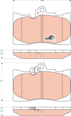 TRW GDB3398 - Комплект спирачно феродо, дискови спирачки vvparts.bg