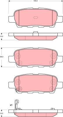 TRW GDB3393 - Комплект спирачно феродо, дискови спирачки vvparts.bg