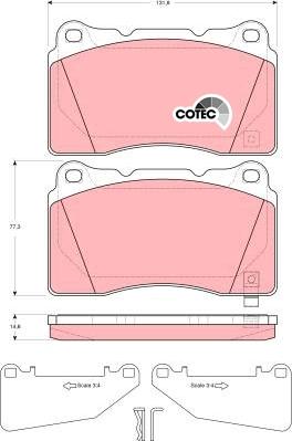 TRW GDB3349 - Комплект спирачно феродо, дискови спирачки vvparts.bg