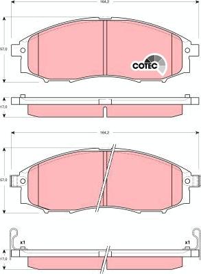 TRW GDB3340 - Комплект спирачно феродо, дискови спирачки vvparts.bg