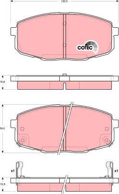 TRW GDB3342 - Комплект спирачно феродо, дискови спирачки vvparts.bg