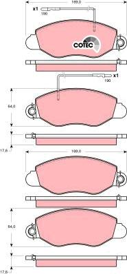 TRW GDB3354 - Комплект спирачно феродо, дискови спирачки vvparts.bg