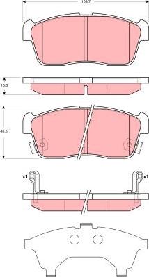 TRW GDB3351 - Комплект спирачно феродо, дискови спирачки vvparts.bg