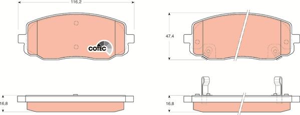 TRW GDB3369 - Комплект спирачно феродо, дискови спирачки vvparts.bg