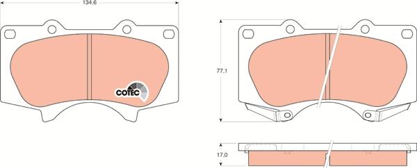 TRW GDB3364 - Комплект спирачно феродо, дискови спирачки vvparts.bg