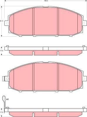 TRW GDB3361 - Комплект спирачно феродо, дискови спирачки vvparts.bg