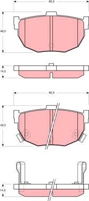 TRW GDB3368 - Комплект спирачно феродо, дискови спирачки vvparts.bg