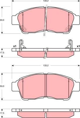 TRW GDB3300 - Комплект спирачно феродо, дискови спирачки vvparts.bg