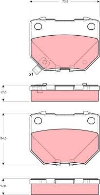 TRW GDB3308 - Комплект спирачно феродо, дискови спирачки vvparts.bg