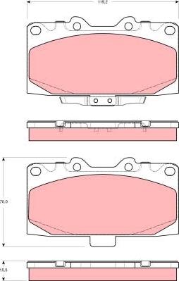 TRW GDB3307 - Комплект спирачно феродо, дискови спирачки vvparts.bg