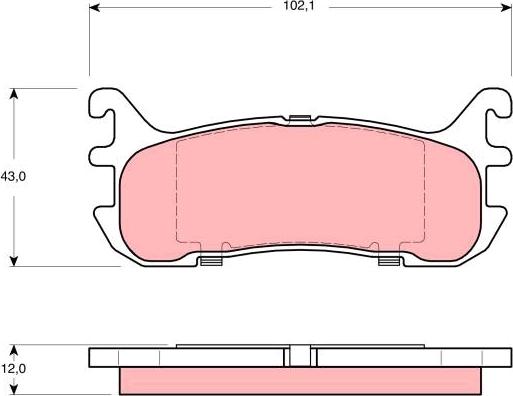 TRW GDB3319 - Комплект спирачно феродо, дискови спирачки vvparts.bg