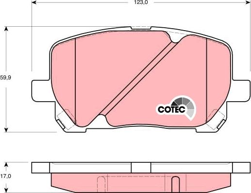 TRW GDB3315 - Комплект спирачно феродо, дискови спирачки vvparts.bg