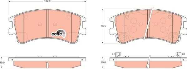 TRW GDB3310 - Комплект спирачно феродо, дискови спирачки vvparts.bg