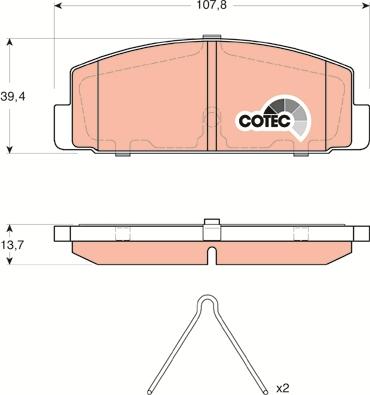 TRW GDB3311 - Комплект спирачно феродо, дискови спирачки vvparts.bg